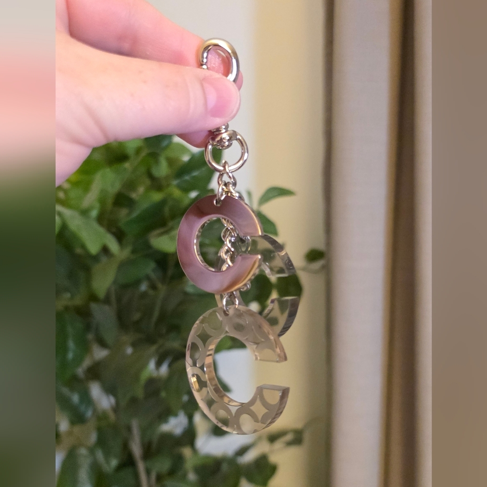 Coach Cascading Acrylic and Metal 'C' Keychain Charm - Picture 6 of 7